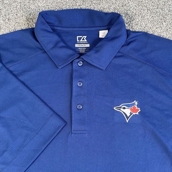 Cutter & Buck Toronto Blue Jays DryTec Polo MLB Golf Blue Size Large - Picture 1 of 13